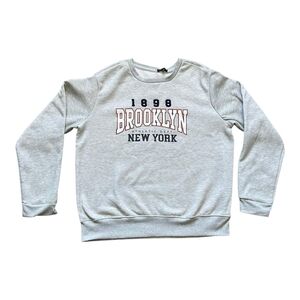 Green Goddess 1898 Brooklyn Athletic Dept. Women's L Gray Sweatshirt Crew Neck